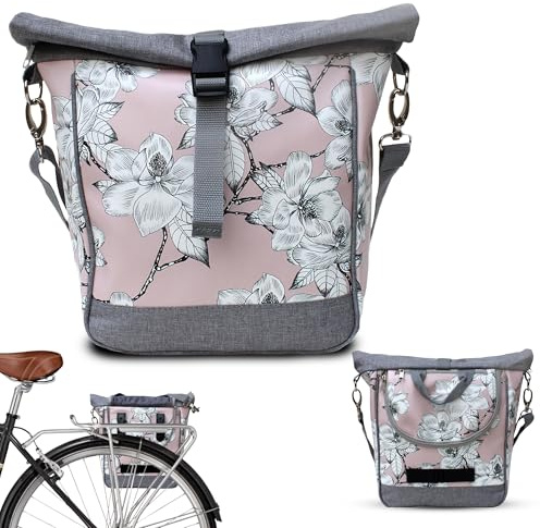 Ikuri Kleine Fahrradtasche 20-26’’ für Kinder Falträder Klappräder aus Plane mit Umhängegurt – Modell Magnolia