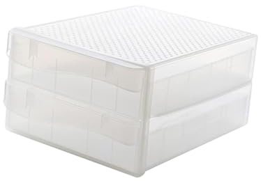 Eieraufbewahrungsbox mit 60 Fächern Doppellagige für Kühlschrank | Pp, Zweilagig und Stapelbar, Schubladen und Rillendesign, 30 Eier pro Ebene, 60 Gitter