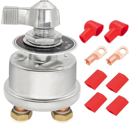 Batterietrennschalter 12v 24V 48V Batterieschalter Batterie Trennschalter Hochstrom-Hauptschalter 12v für Boot Motorrad Yacht Auto KFZ Bus RV UTV-Fahrzeug