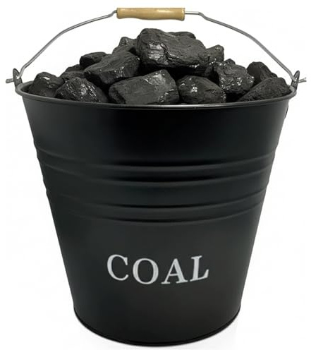 Almineez Vintage Style Large 12L Fireside Coal Scuttle Hod Coal Fire Wood Burner, Coal Bucket Wood Log Holder Coal Scuttle Kindling Bucket Metal
