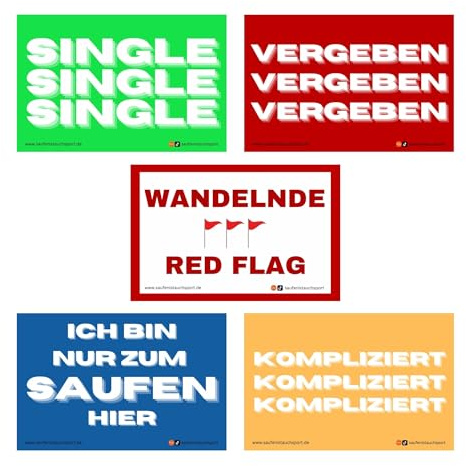 50x Beziehungsstatus Sticker Set Malle Sticker/Malle Aufkleber/Festival/Party/Sauf/Mallorca/Testsieger/Bumsbar/Single/Vergeben (50)