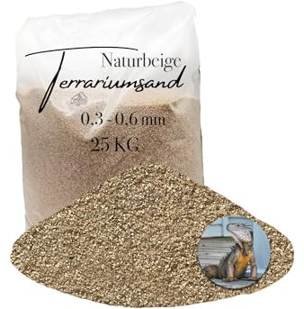 Aquagran 25 kg Terrariensand Terrariumsand Terrarienkies beige Ocker 0,3-0,6 mm
