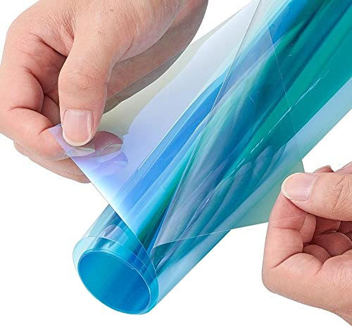 TöNungsfolie Auto Blau bis roter Chamäleon 55% Auto Seitenfenster Tint Solarfilm Tönung Aufkleber Schutz Glasfilm Fensterfolien 3m x 50 cm Scheiben TöNungsfolie Auto