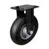 BK Shop Rollen Schwerlast fi200 | 70kg Bockrollen Schwerlastrollen | Rollenlager Bockrolle | Schwarz Gummirollen zum anschrauben | Industrierollen mit Platte | Rolle für Möbel