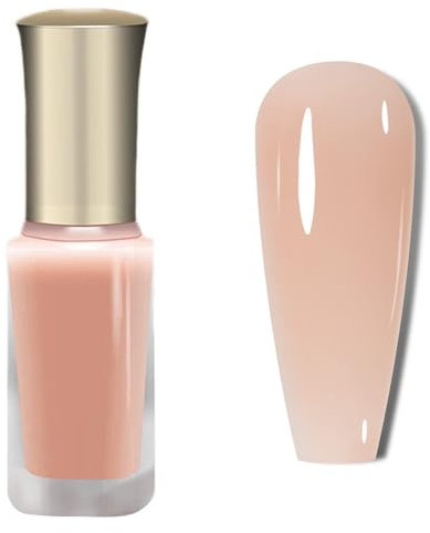Jelly Nail Polish - Translucent Nude Nail Varnish - Long Lasting Beige Nail Polish - 9ml Neutral Color Quick Dry Nail Varnish,No Need Baking