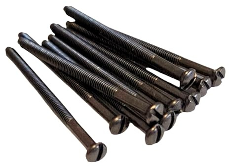 M3.5 x 75mm Black Nickel Electrical Machine Screws - Pack of 10 | Suitable for Light Switch & Plug Socket Faceplates