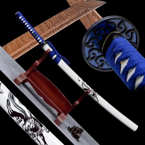 Japanskt samurajsvärd av trä, Katana av naturlig rosenträ, Handskydd av järnlegering, Träskida, Handgjord Bokken för Kendo-träning, Dekoration, Cosplay-103CM