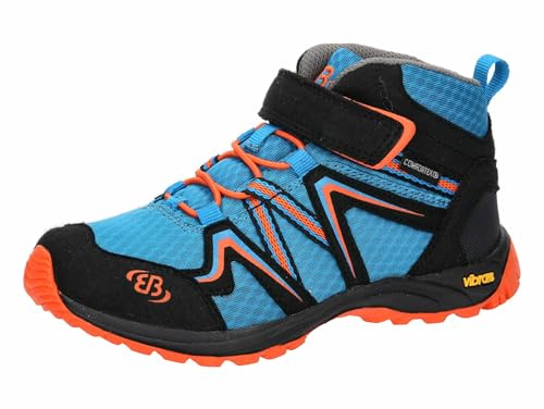 Brütting pojkar unisex barn rockwall trekkingsstövlar, blå/svart/orange, 25 EU, Blå svart orange, 25 EU