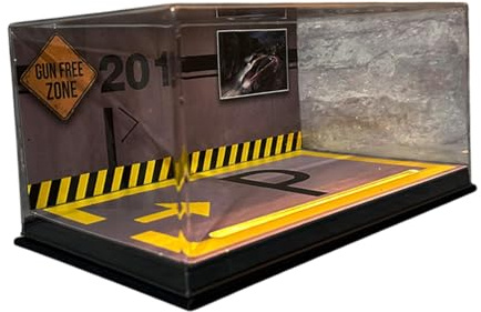 1/24 Modellauto Vitrine mit Parkplatz Diorama Und LED Beleuchtung für Sammler, Schwarz