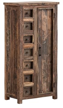 Woodkings Hochkommode Sumatra | Kommode aus Atholz 64x130x40 cm | Holzschrank für Wohnzimmer Flur Küche | Landhausstil Unikat