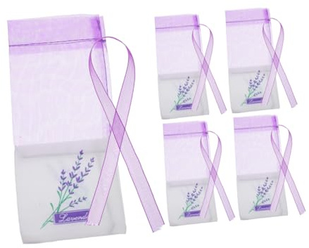 Ipetboom 5pezzi Sacchetti Vuoti per Lavanda Sacchetti per Tessuto Robusto Fiori di Organza di Garza con Coulisse per Lavanda Essiccata