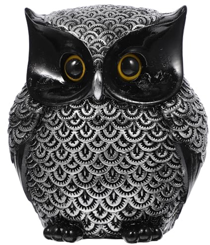 MAGICLULU Adornos De Búho De Resina Figura Decorativa Creativa para Sala De Estar Jardín Adorno De Escritorio Forma De Búho Exquisito