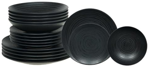 TABLE PASSION - Service d'assiettes 18 pièces Black Sand