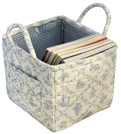 Cestino Portaoggetti In Tessuto Boho - Paniera Pieghabile A Fiori Per Vestiti | Contenitore Organizzatore Per Bucato Con Maniglie,Per Camera Da Soggiorno Camera Dei Bambini Stanza Dei Giochi Guardarob
