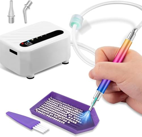 XUZIE Electric Diamond Art Painting Pen Cordless Vacuum Diamond Painting Pens Kits with Storage Case Rechargeable Long-Lasting Diamond Painting Accessories Tool Diamond Painting Pen
