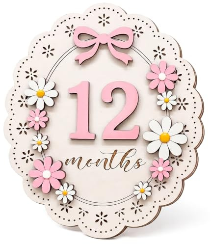 Monthly Milestone Signs for Baby Girl, 1-12 Month Photo Props, Newborn Photography Props, Infant Photoshoot Accessories, Nursery Decor, First Year Memory Keepsake, Newborn Girl Gifts