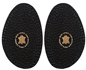 Kaps Halfix Einlegesohlen halb – 2x Premium Leder & Latex Halbsohle–halbe Einlegesohlen mit Polster gegen Verrutschen, Blasen in Heels, für flache Schuhe/Stiefel – Beige & Schwarz (39-40 EUR Schwarz)