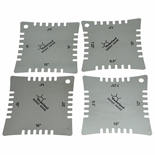 KAISH Set von 4 Edelstahl Gitarren gekerbt Radius Gauge Griffbrett Messwerkzeug