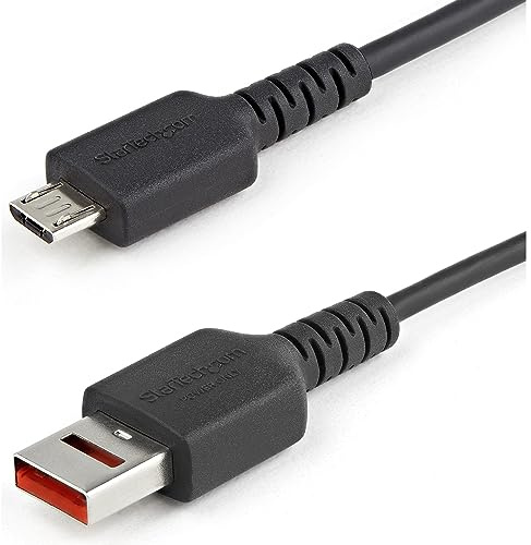 StarTech Cable Bloqueador de Datos USB-A a Micro-USB 1m Carga (USBSCHAU1M) | Diseño de solo carga sin pines de datos, Bloquea robo y fuga de información