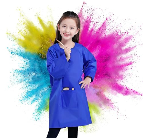 Homefantasy Grembiule da Pittura Bambini 6-10 Anni,Grembiulino Scuola Maniche Lunghe per Bambini,Grembiule da Pittura Impermeabile,per Pittura Cucina Scuola Casa