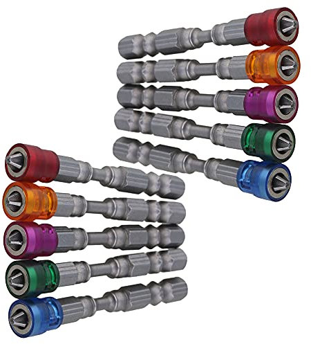 CNBTR 1/4inch Magnetic Screwdriver Bits Plasterboard Screw Bits Hex Shanks Pack of 10