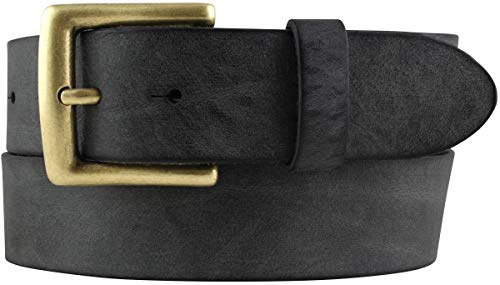 BELTINGER Gürtel mit altmessing Gürtelschnalle aus weichem Vollrindleder 4 cm | Jeans-Gürtel 40mm | Ledergürtel Vintage-Look