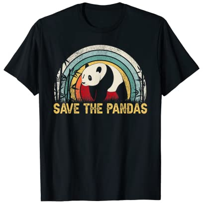 Save The Pandas - Camisa estilo retro Panda regalo Camiseta