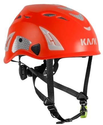 KASK Skyddshjälm Superplasma PL HiViz 2.0 arbetshjälm, bergsbestigarhjälm, industriklätterhjälm – storlek 51–62 cm universellt justerbar, färg: röd