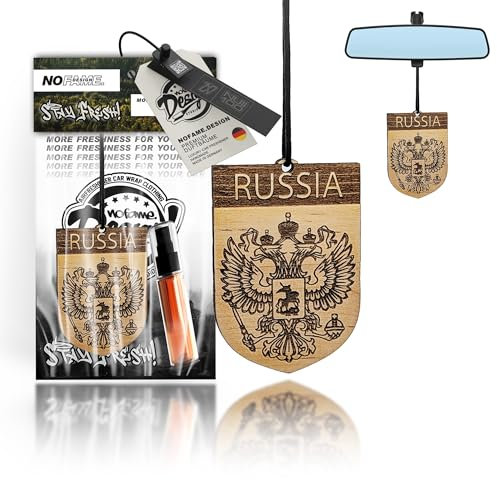 Auto Duft Lufterfrischer Holz | Verschiedene Länder | Duftbaum Auto Aufhänger Diffusor | Luxus Duft Auto Parfüm | Geschenke für Männer Frauen | Duftnote Last Gentleman (Russland)
