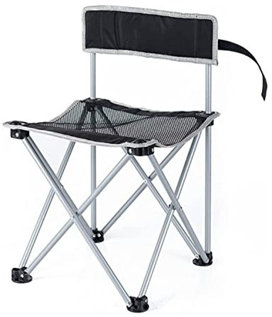 Campingstuhl Klappstuhl Klappstuhl Für Den Außenbereich, Wasserdicht, Atmungsaktiv, Angelstuhl, Rückenlehne, Skizzenstuhl, Tragbare Aufbewahrung, Langlebig Strandstuhl Camping Stuhl ( Color : Black )