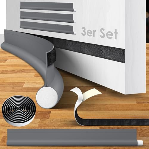 KESSER® 3 x Zugluftstopper Set bis 95 cm zuschneidbar Passend für alle Türen | waschbar | Lärmschutz Türluftstopper | doppelseitige Türisolierung | Luftzugstopper | Schutz vor Lärm und Zugluft