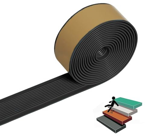 Treppenkantenprofil PVC Vinyl-Anti-Rutsch-Treppenkante Selbstklebend Kantenschutz Antirutsch-Profil Winkelprofil Rutschfeste Treppenstufe PVC Kunststoff TreppenkantenschutzEckenschutz ( Color : Nero ,