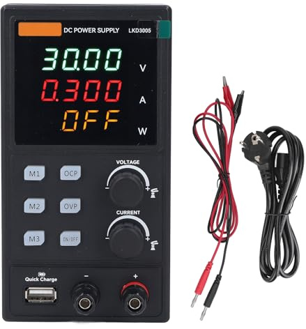 30V 5A DC Power Supply Variable, Adjustable Switching Regulated DC Bench Power Supply High Precision 4Digit LED Display, USB Port High Precision Bench Electroforming Power Supply