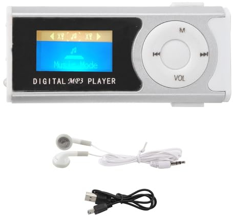 Lettore Musicale mini mp3 player Torcia MP3 Sportiva Portatile Piccola Clip Posteriore LCD Lettore Multimediale Musicale a Schermo Piccolo (Argento) mini Lecteurs MP3 et MP4