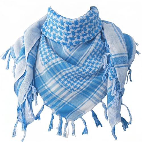 THE ART BOX 100% Cotton Military Shemagh Keffiyeh Scarf for Men Women Tactical Desert Arab Afghan Head Neck Wrap with Tassels