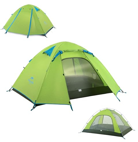 Naturehike Profi Series Tält 2 Personer Vattentätt Ultralätt 3-4 Säsonger PU3000mm 2.1kg Kompakt Paket Camping Bergsklättring Cykling Vandring Grön 2 Personer