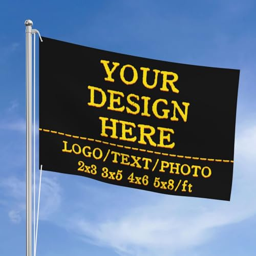 Benutzerdefinierte Flagge, personalisierte Banner mit Ihrem Foto/Logo/Text - Für Outdoor-Events, Gartendeko und Teamfeiern, 3x5 Ft, doppelseitig bedruckt.