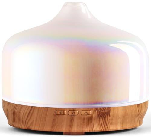Porseme Large Oil Diffusers 500ml, Ultrasonic Essential Oil Diffuser | 7 Colors Changing Humidifier,Cool Mist Aromatherapy Diffuser Whisper Quiet, Auto-off Air Fresheners for Home (White Jade)