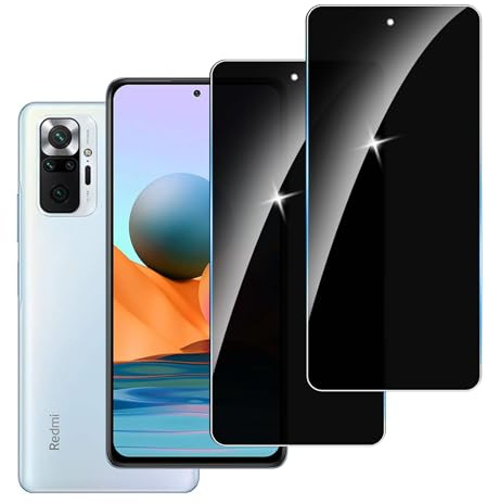 LYPHPE 【2 Piezas】 Protector Pantalla Privacidad para Redmi Note 10 Pro,Cristal Templado Anti Espía,Anti-Espía Vidrio Película,9H Dureza,Anti-Arañazo,Sin Burbujas,Privacy Screen Protector