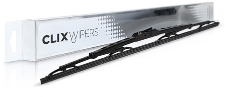 ClixWipers 14 Conventional Automotive Replacement Windshield Wiper Blade - All-Steel, Durable All-Weather, Easy Install for Hook + Pin Arms (Pack of 1)
