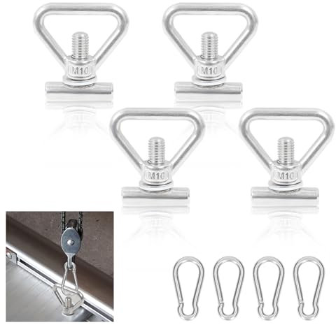 YedZen Lashing Eyelets for Load Securing Set, 304 Stainless Steel M10 Lashing Eyelets with Carabiner Hook, Compatible with VW T5 T6 T6.1 Bully Multivan California Beach Caravelle, for Secure Lashing