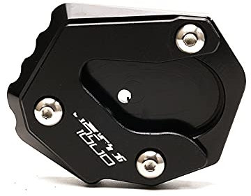 Motorradständer Motorrad Seitenständer Puck Motorräder für Kawasaki für Versys 1000 Für VERSYS1000 2015-2020 Kickstand Fuß Seitenständer Verlängerungspolster Stützplatte(Schwarz)