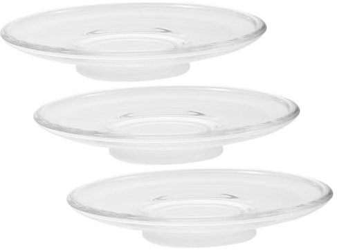 IMIKEYA 3pezzi Piattini in Vetro Trasparente per tè Sottobicchieri per Bevande e Tazze Piccoli Piattini Decorativi per Tavolini da caffè e Snack