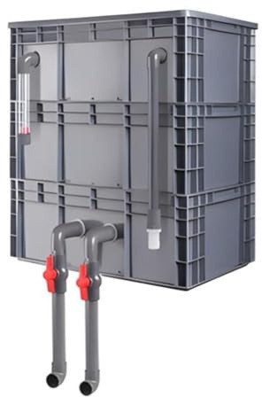 GZHERVICES Filtro De Acuario, Filtro De Caja De Volumen Grande con Cascada Y Flujo De Agua Ajustable, Sistema De Circulación De Agua Externo DIY para Peceras, Estanques(60x40x66cm)