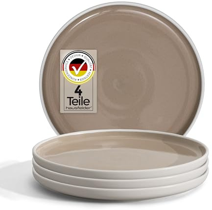 Hausfelder Steingut Dessertteller 21 cm, 4er Set, Shadow Stone