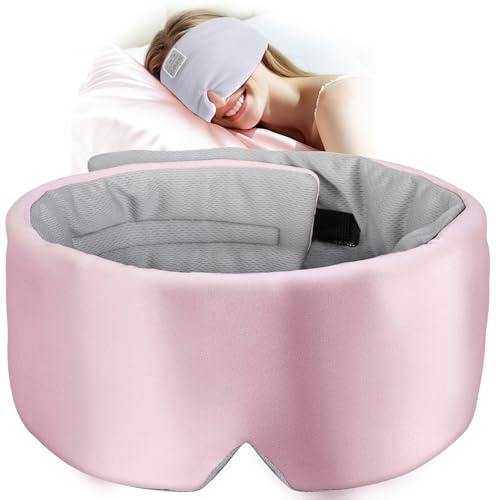 LC-dolida Bluetooth Sleep Mask Headphones,Complete Blackout Deep Eye Mask with Headphones Bluetooth V5.4 Can Play 15Hrs Breathable Eye mask with Earphones for Travel,Nap Sleeping,Shift Work