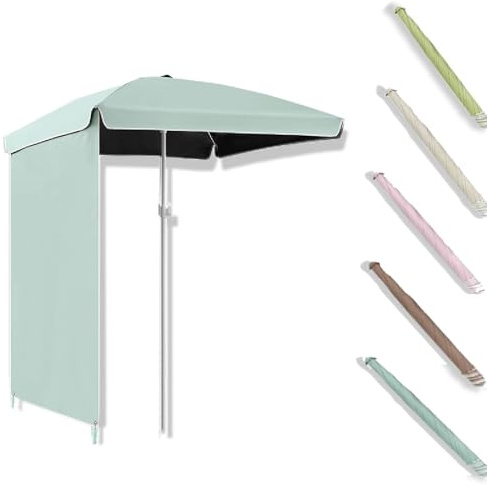 Parasol de plage réglable de 200 cm pour jardin et terrasse - Imperméable - Protection UV - Léger - Bleu - 2 m - Pour activités de plein air
