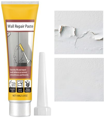 Quorvex Wand Gips Füller - 100g Reparatur Füller Für Trockenbau Löcher Und Risse,Deckenloch Reparatur Gips,Für Wohnzimmer, Badezimmer, Küche, Balkon, Keller, Garage,