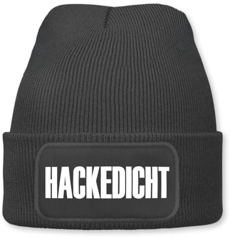 Prozente Momente Hackedicht – lustige Wintermütze | Beanie für Herren, warm, elastisch & Unisex, Strickmütze mit Patch & Druck, perfekt für Après-Ski, Weihnachtsmarkt & Fasching