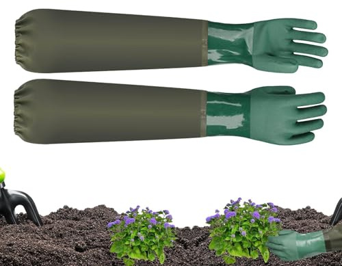 Generico Guanti Lunghi Da - 1 Paio di Moffole Protettive Impermeabili,Guanti Di Protezione Per La Pulizia | Per Giardinaggio Acquario Cucina Casa Manutenzione Macchinari